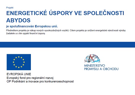 Energetické  úspory ve společnosti Abydos