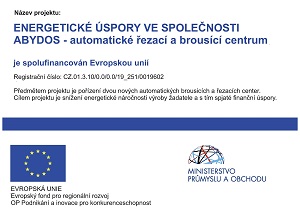 Energetické úspory ve společnosti Abydos - automatické řezací a brousící centrum